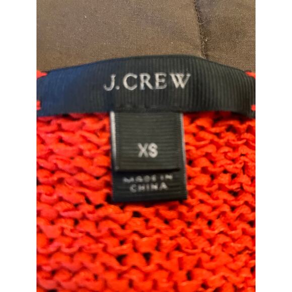 J. Crew Women's XS Red-Orange V-Neck Sweater Chunky Long Sleeve Fall - Picture 3 of 6